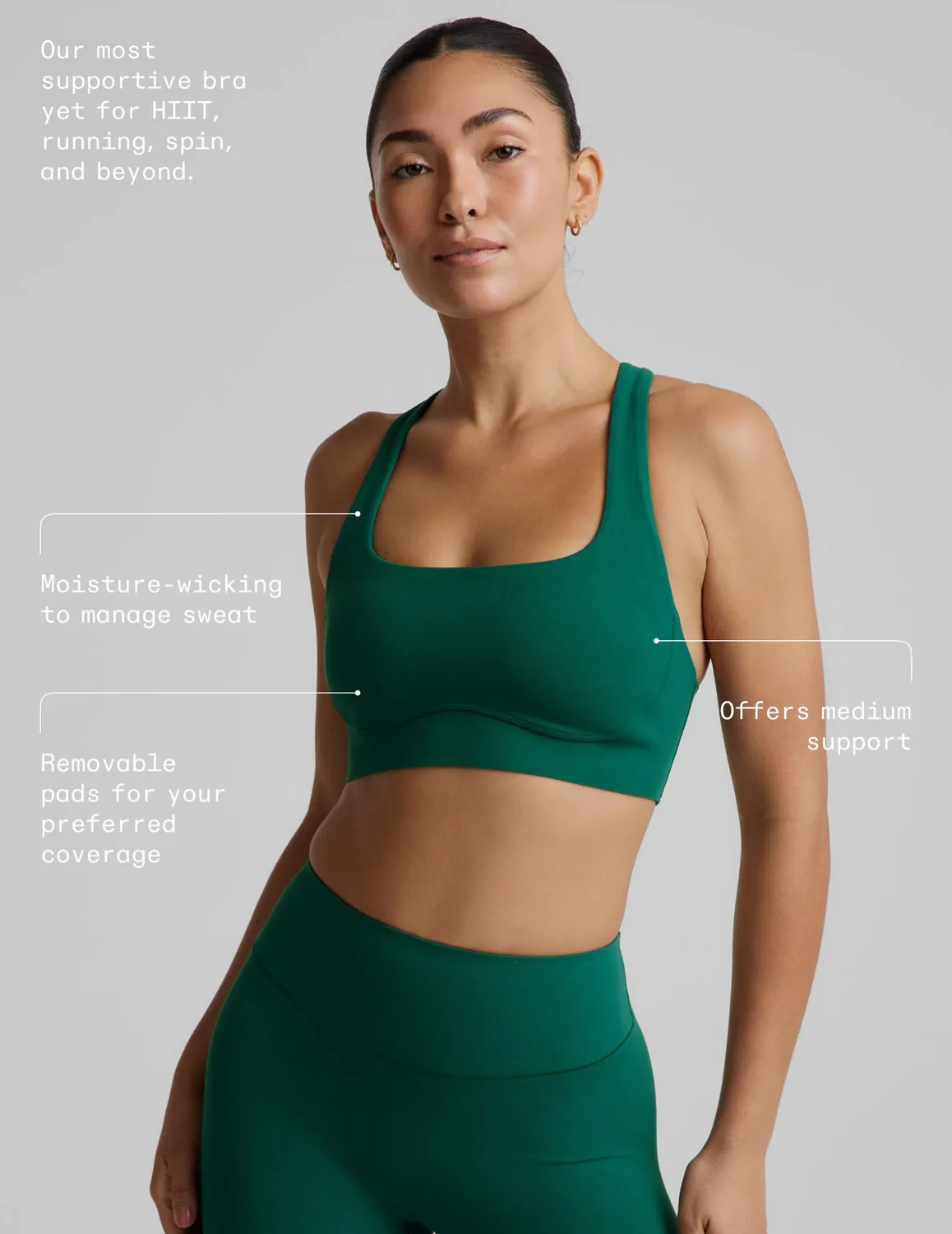 Beyond Yoga glowzone Medium Impact sport-bh Legacy Pine