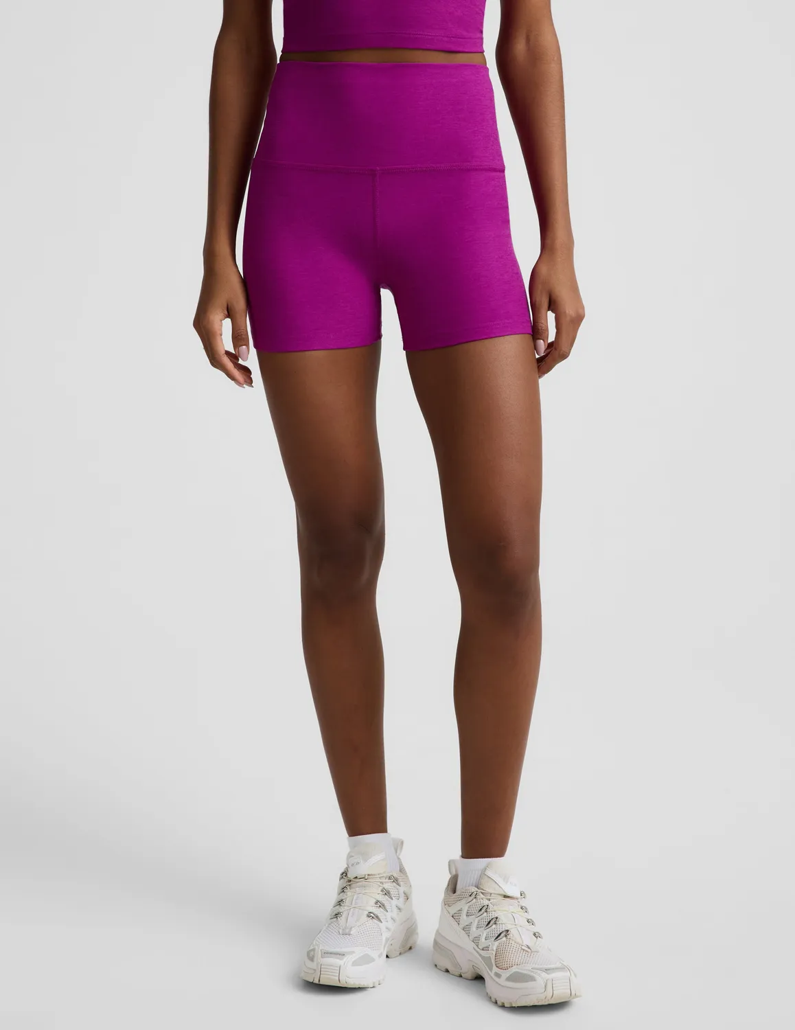 Beyond Yoga Spacedye Keep Pace 3 träningsshorts Berry Bliss hög midja