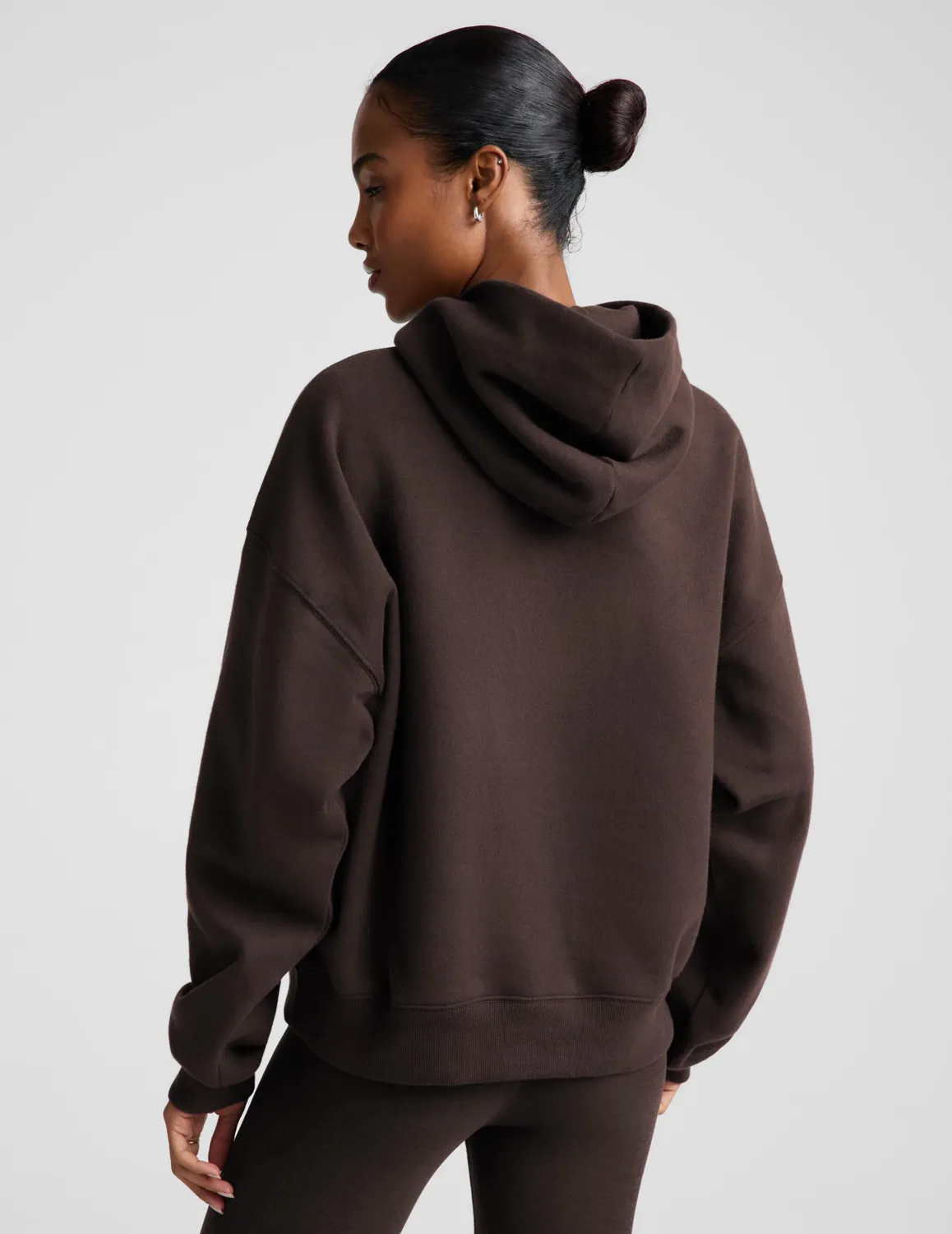 Beyond Yoga LuxeFleece 2.0 Hoodie hoodtröja Dark Chocolate bomull