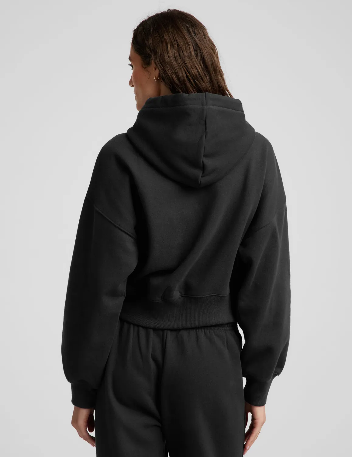 Beyond Yoga LuxeFleece 2.0 Full-Zip Hoodie svart relaxed fit