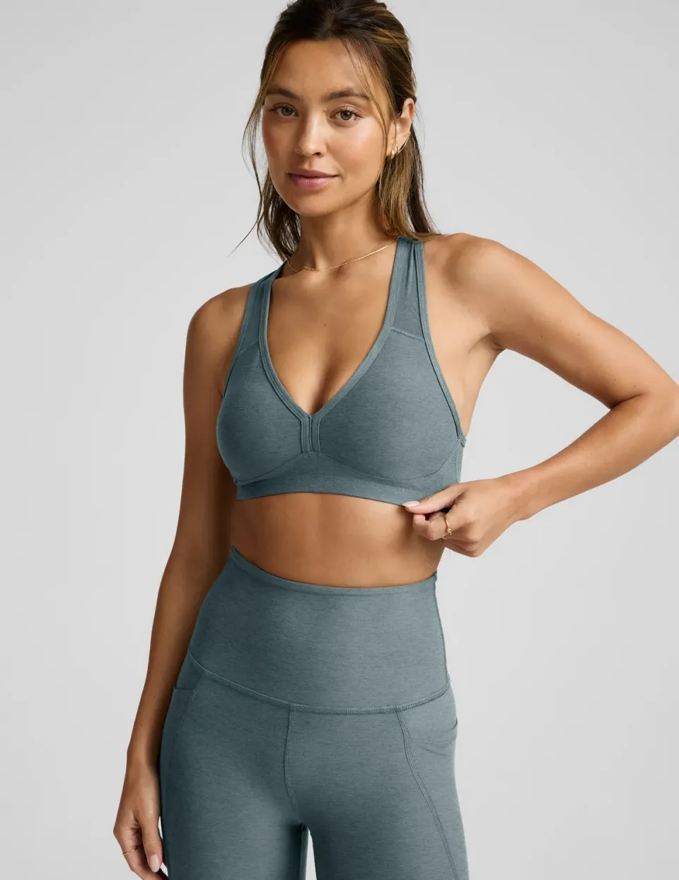 Beyond Yoga Spacedye Lift Your Spirits Bra sportbehå Storm Heather