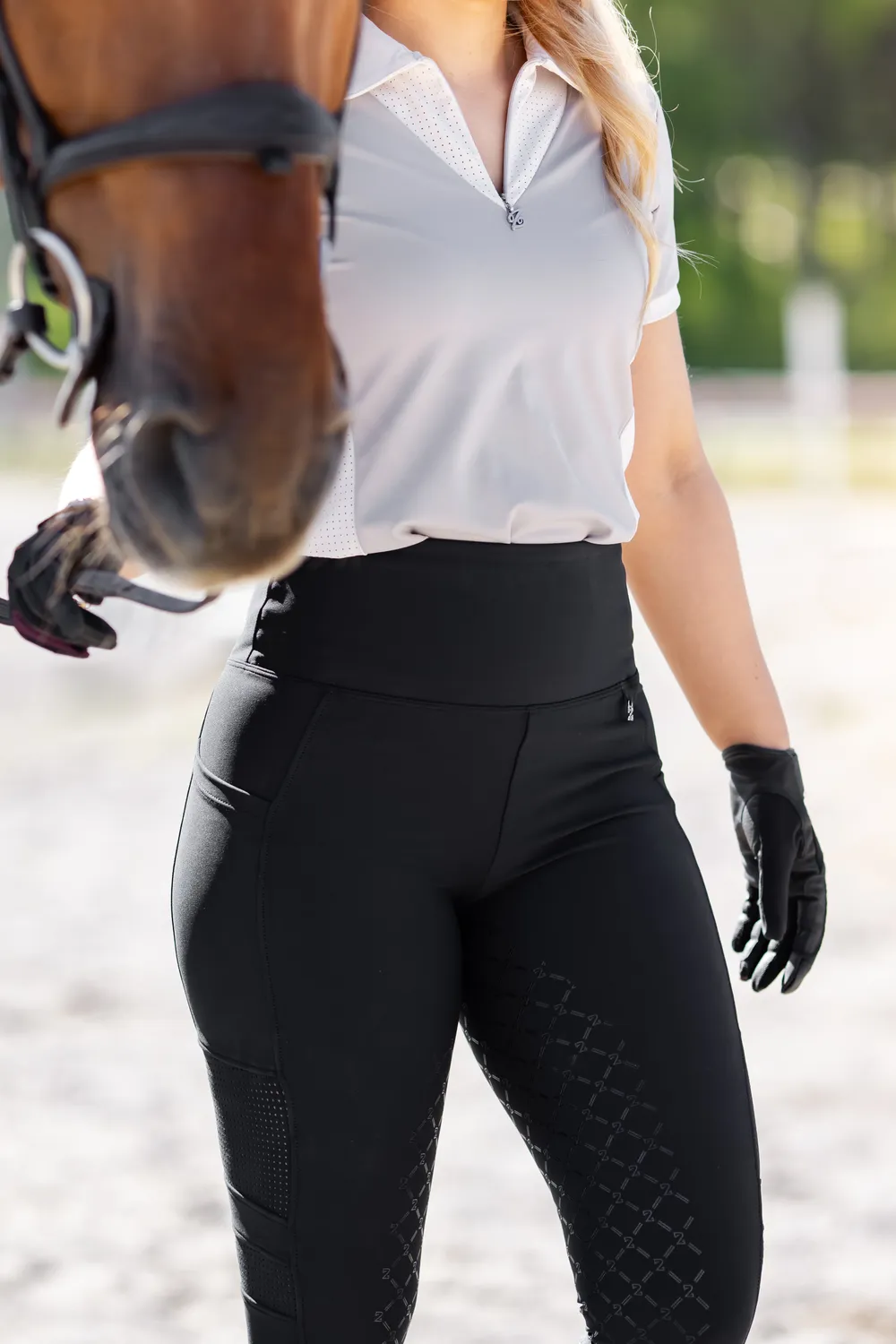 ZacZess AirFlex Leggings Black ridleggings svart dam full grip