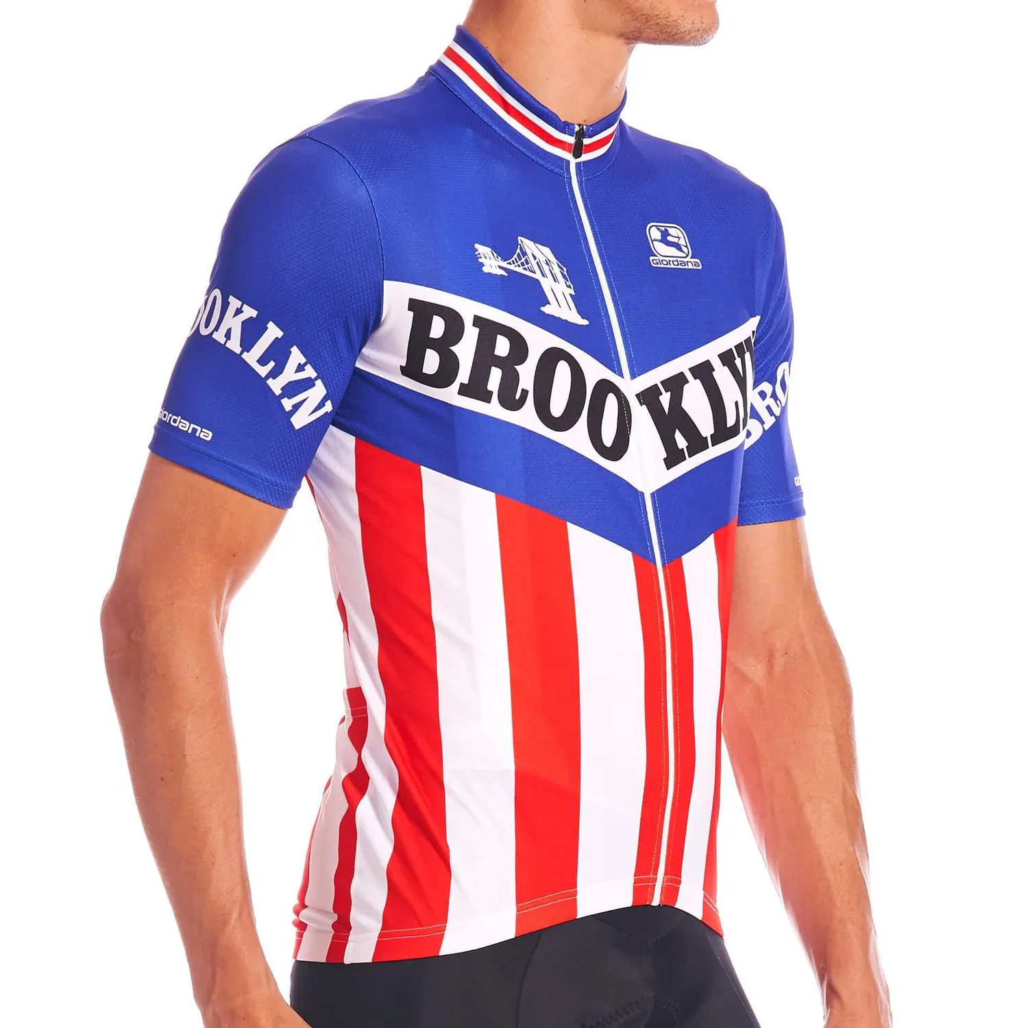 Giordana Vero Team Brooklyn cykeltröja röd vit blå avslappnad