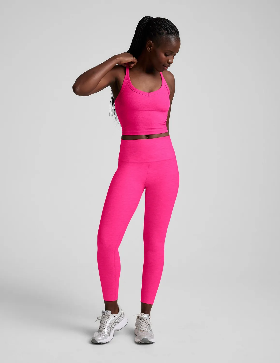 Beyond Yoga Spacedye On The Up Cropped Tank linne Pink Glow mjukt