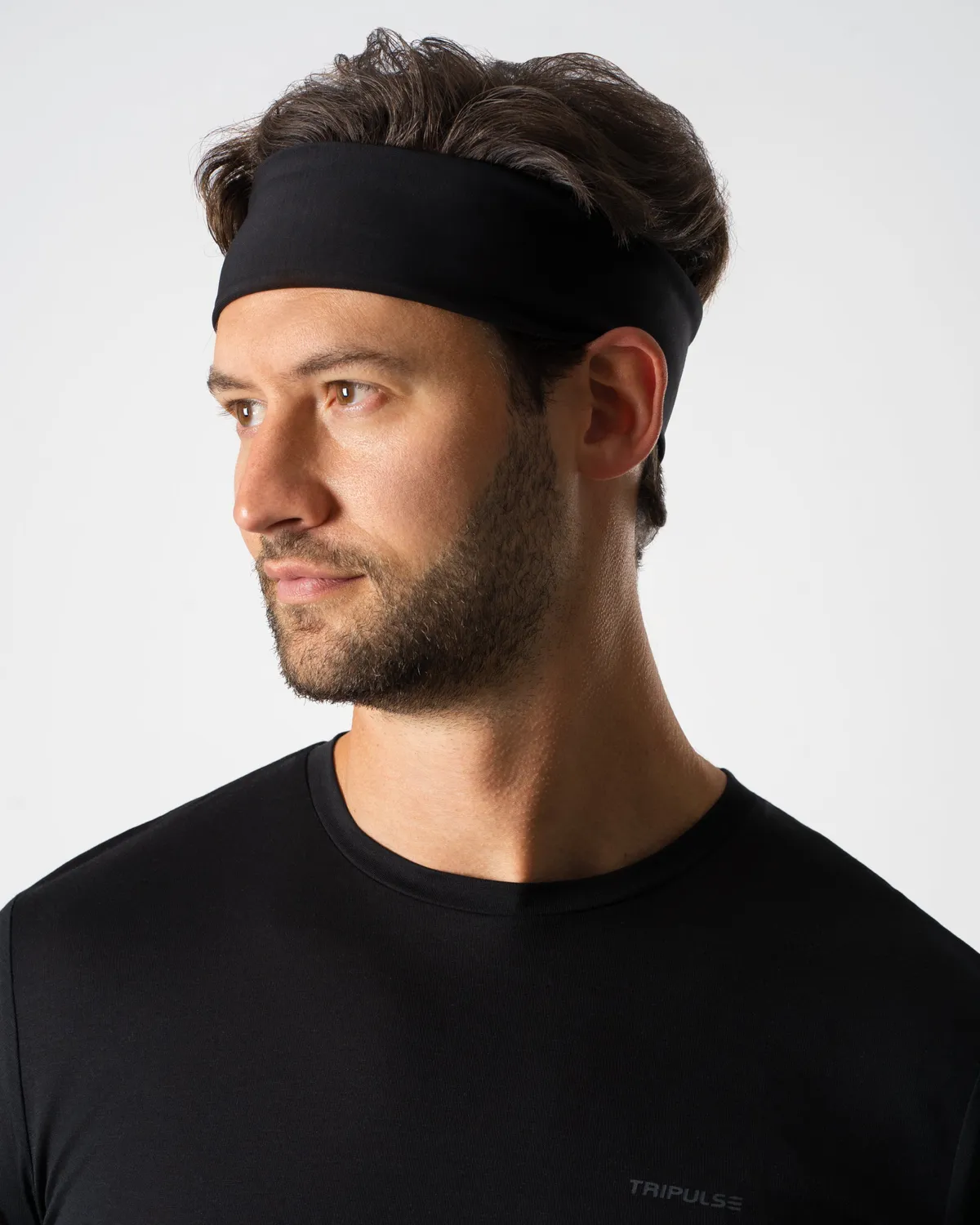 Tripulse Tencel svettband unisex Midnight Black smalt