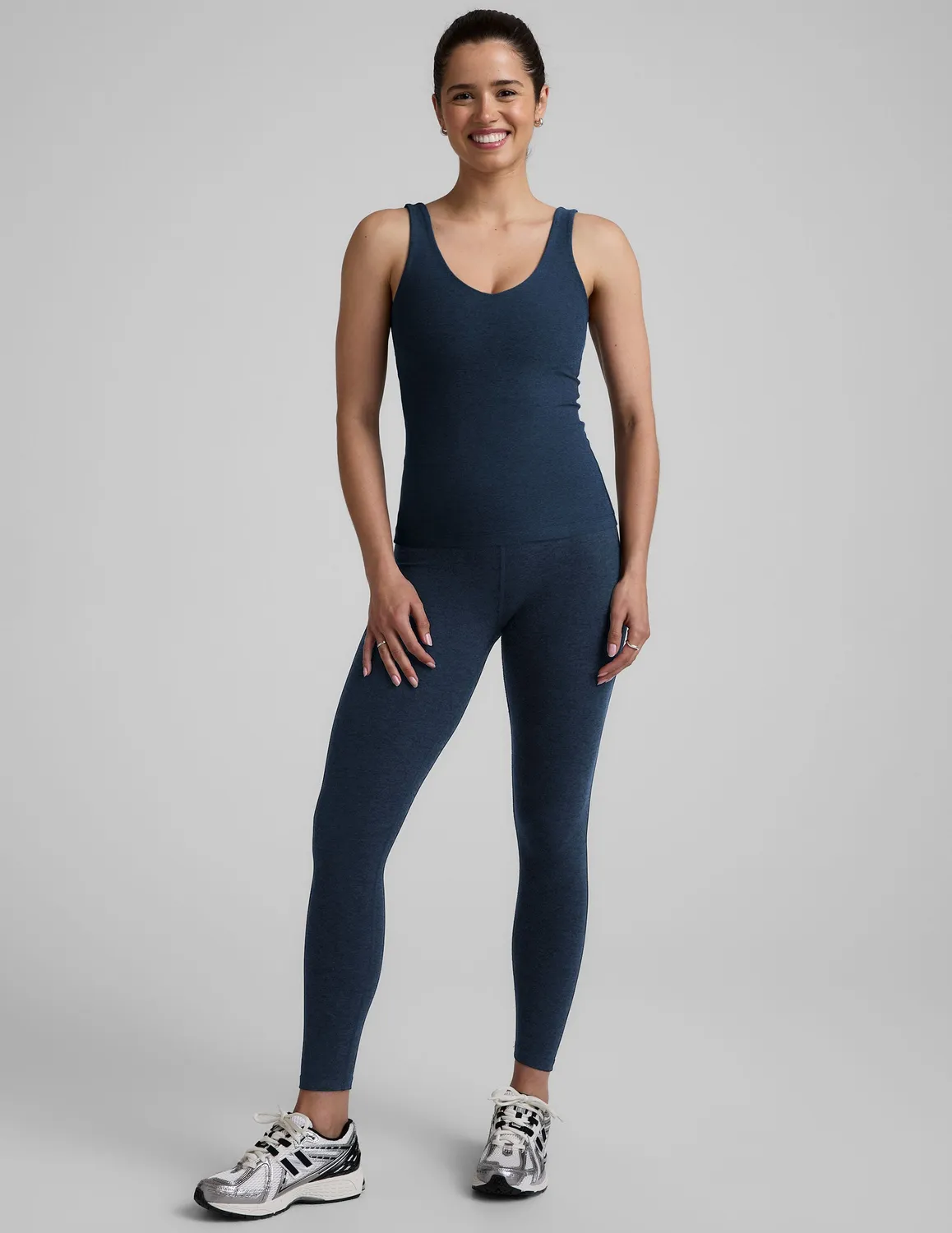 Beyond Yoga Spacedye Good Day Classic Tank linne Nocturnal Navy inbyggd bh