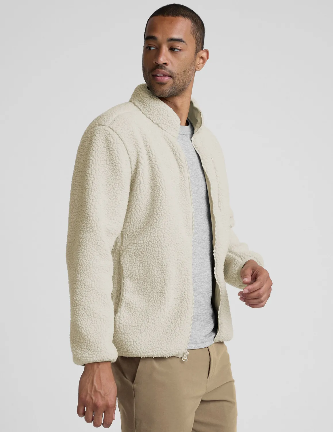 Beyond Yoga Boucle Fleece zipjacka Sand mjuk