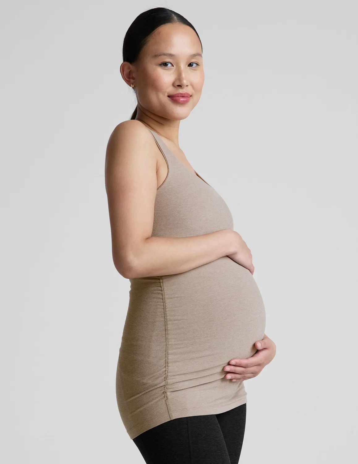 Beyond Yoga Spacedye Bases Covered Maternity Tank mammalinne Birch Heather