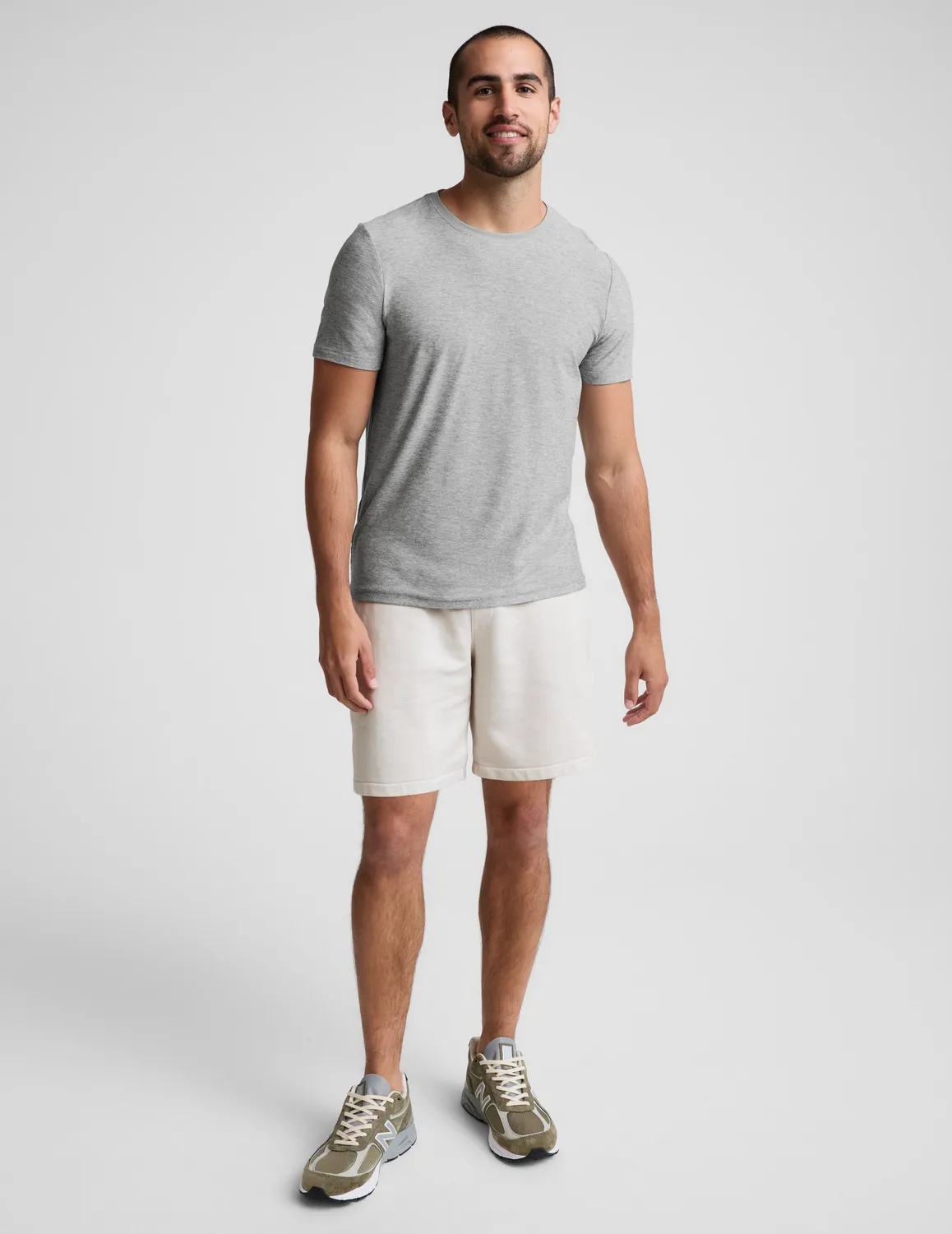 Beyond Yoga Beach Washed Terry herrshorts Vintage White bomull