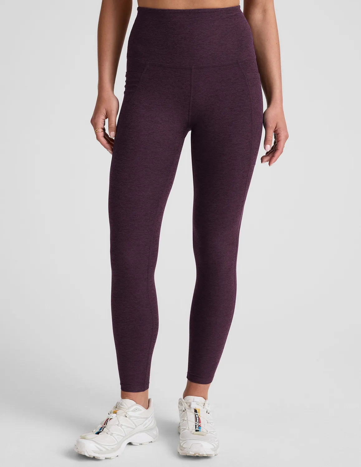 Beyond Yoga Spacedye Out Of Pocket High Waisted Midi leggings aubergine med fickor
