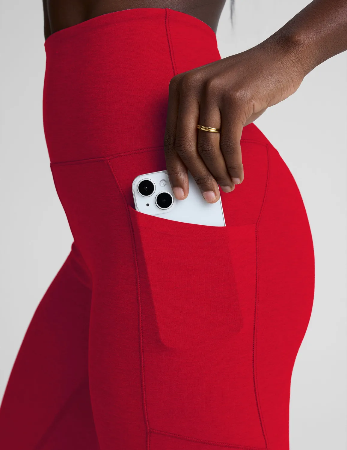 Beyond Yoga Spacedye Be Free Pocket leggings Holly Red Heather med fickor