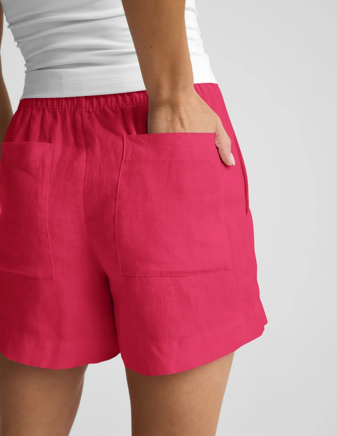 Beyond Yoga SoftWash Linen Easy Short shorts Berry Red sommar