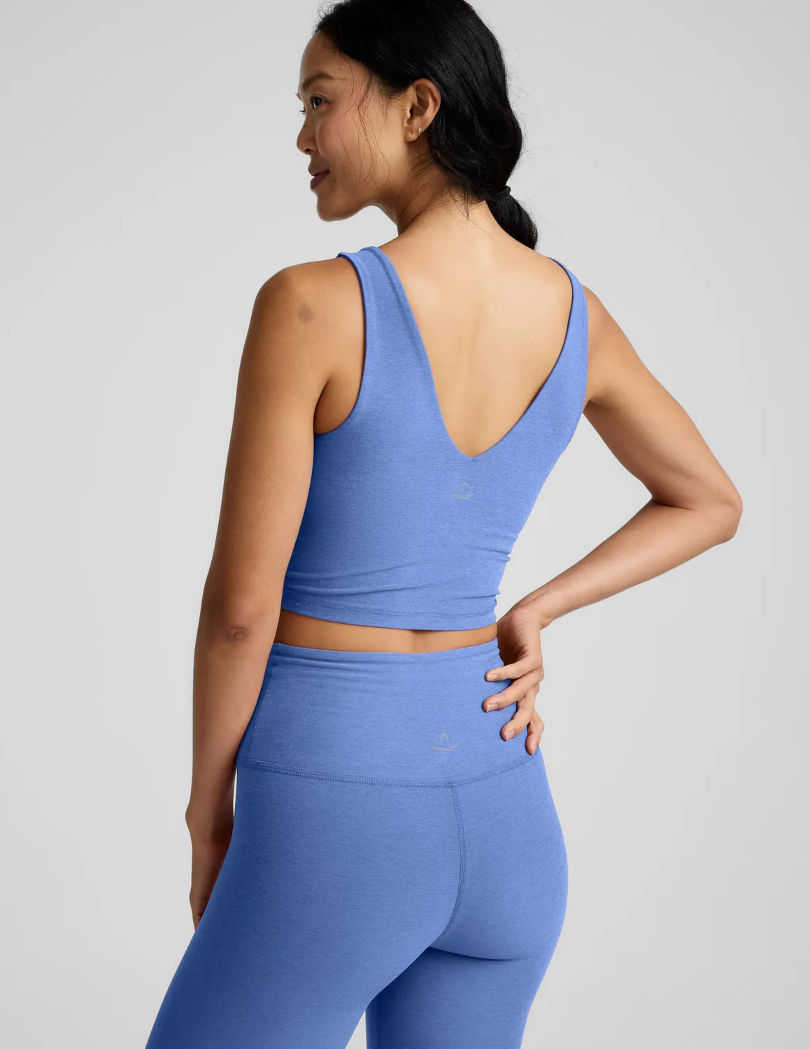 Beyond Yoga Spacedye Good Day Cropped Tank linne Wild Flower Blue