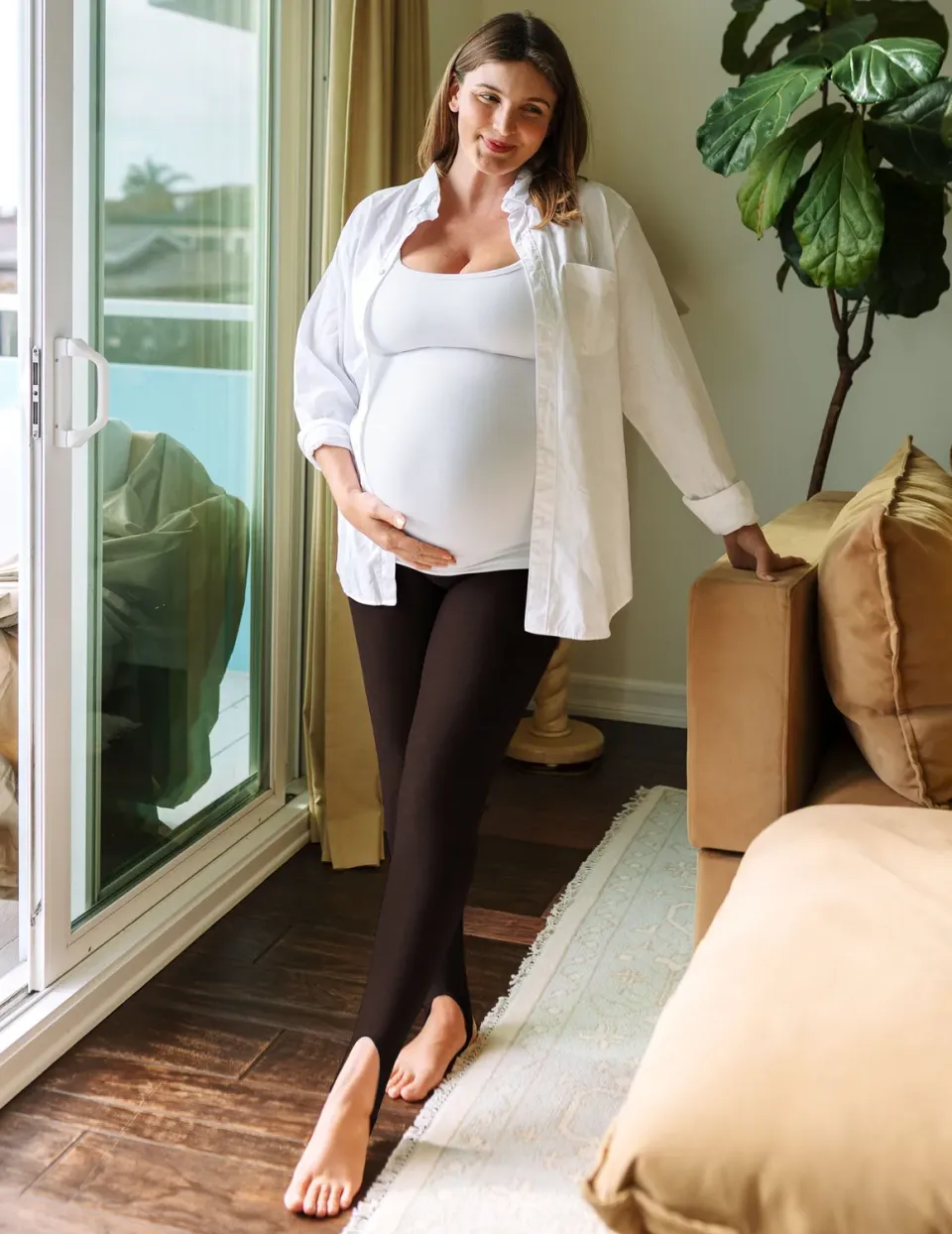 Beyond Yoga Spacedye Maternity Stirrup Leggings Dark Chocolate