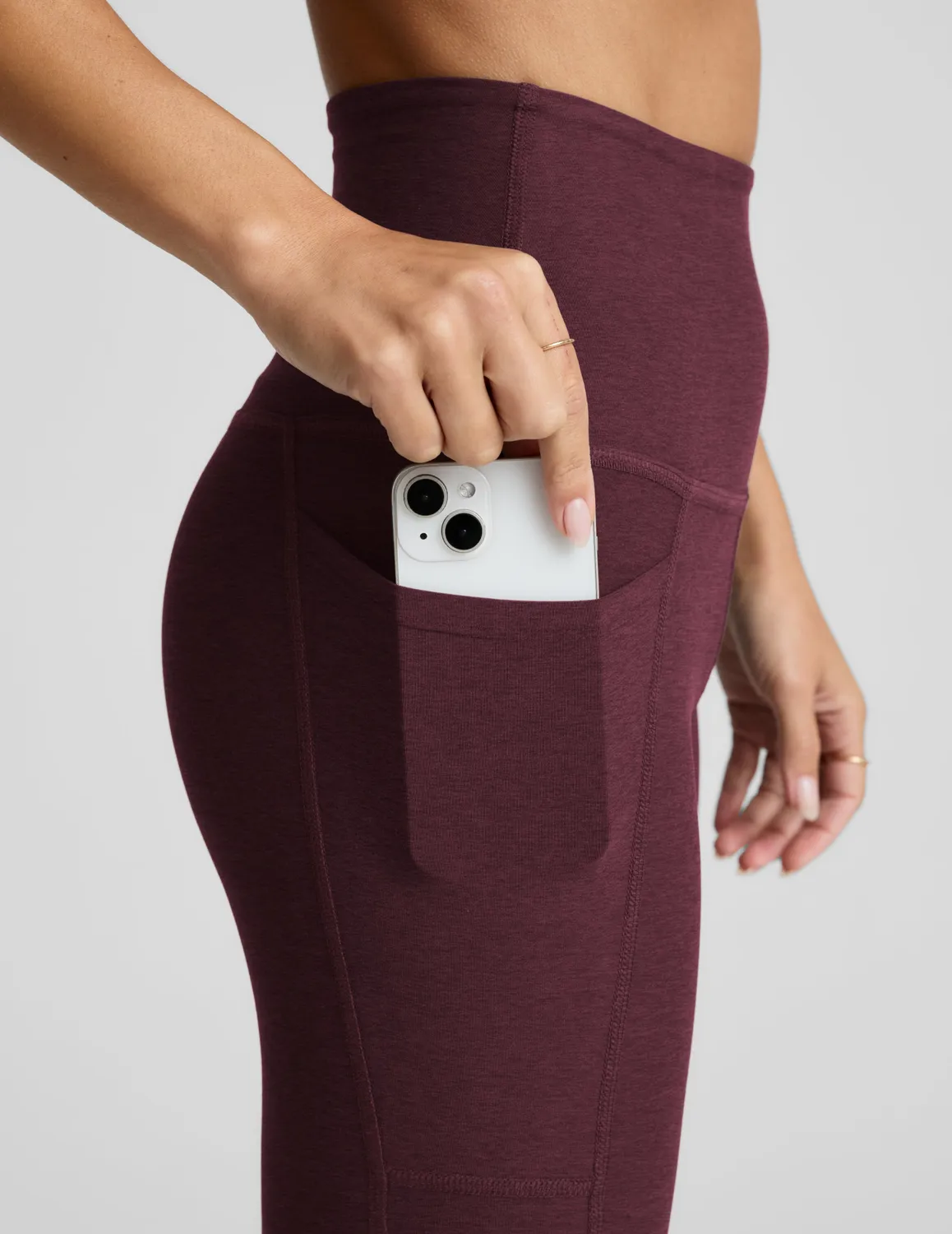 Beyond Yoga Spacedye Out Of Pocket High Waisted Midi Legging leggings cabernet heather
