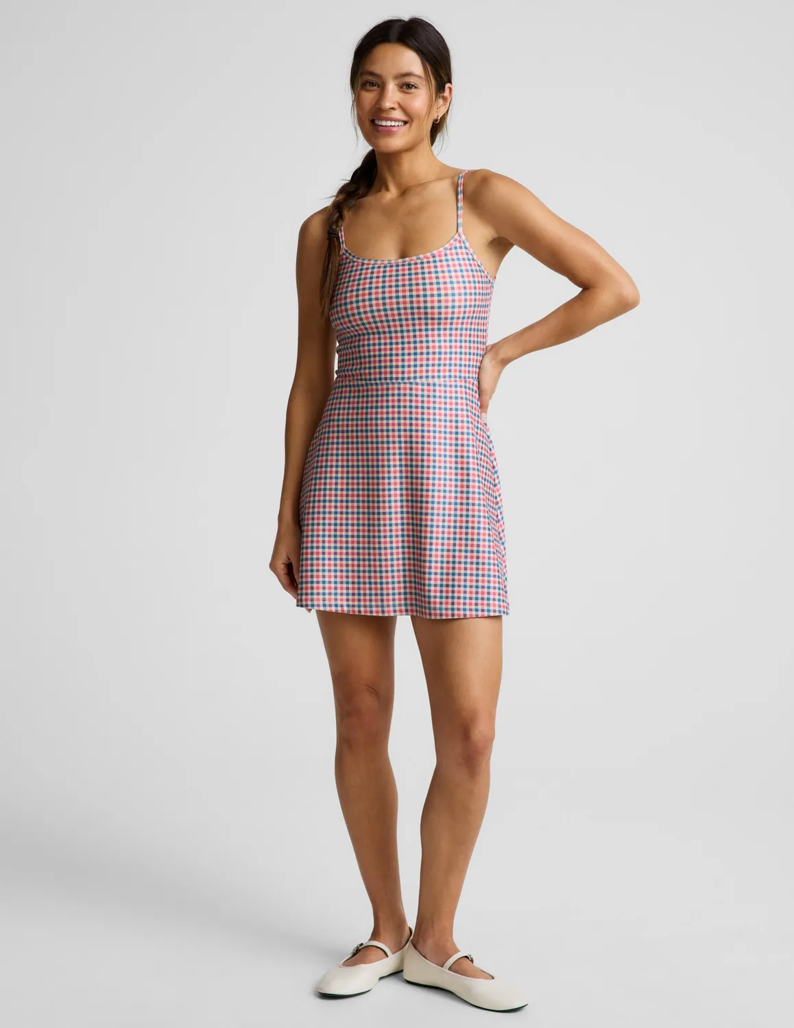 Beyond Yoga Midweight Spacedye Forever Dress klänning Sunwashed Gingham
