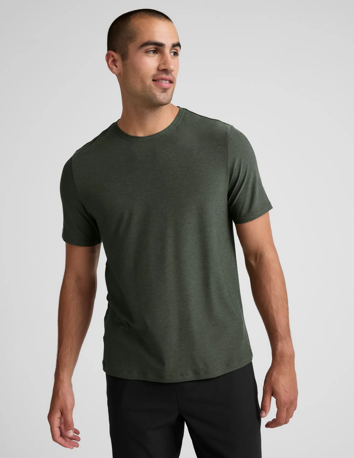 Beyond Yoga Always Beyond Men's Crew Tee 2.0 t-shirt Dusty Forest Heather lätt