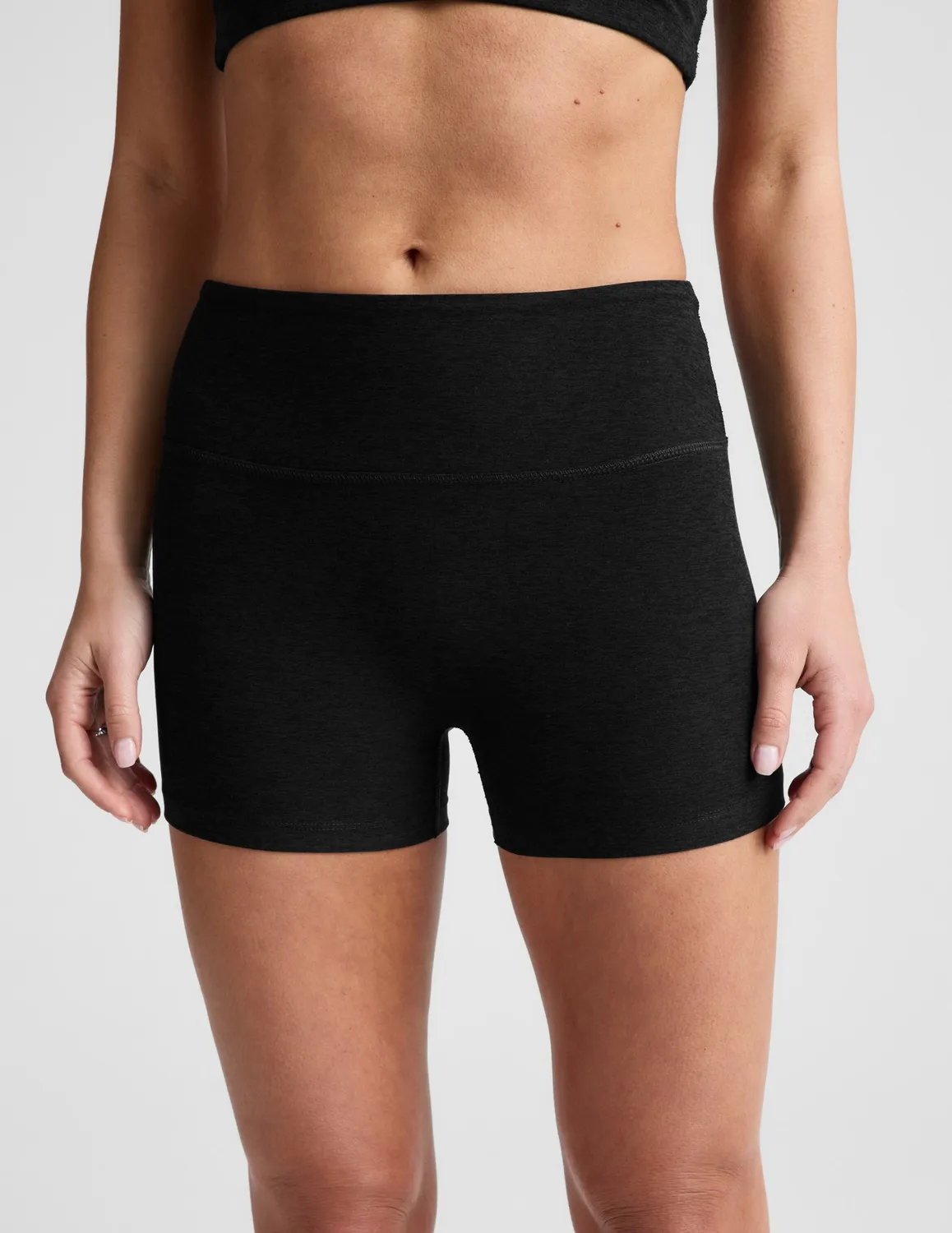 Beyond Yoga Spacedye Keep Pace 3” No Front Seam Shorts Darkest Night