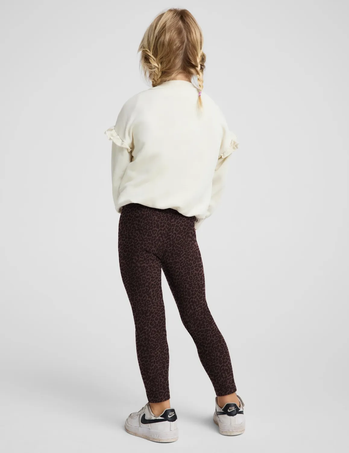 Beyond Yoga SoftMark Toddler Leggings Cocoa Plum Leopard stretch