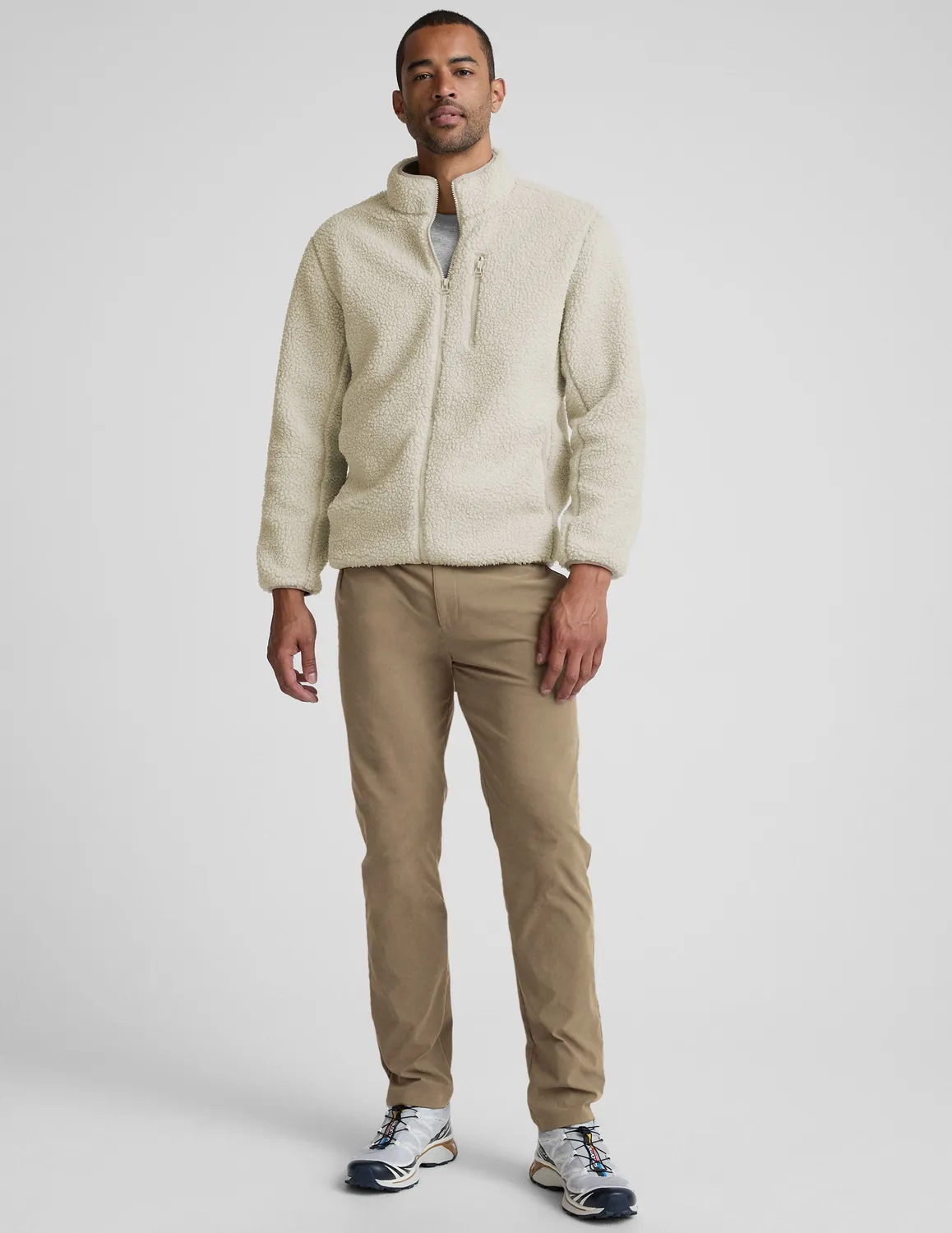 Beyond Yoga Boucle Fleece zipjacka Sand mjuk