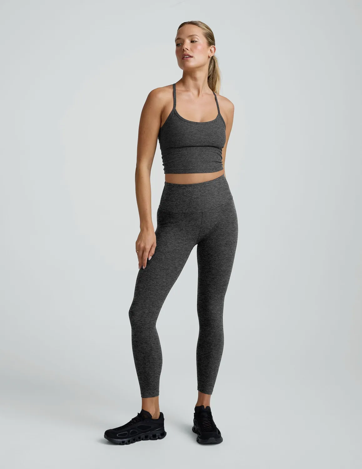 Beyond Yoga Spacedye Slim Racerback cropline Black-Charcoal