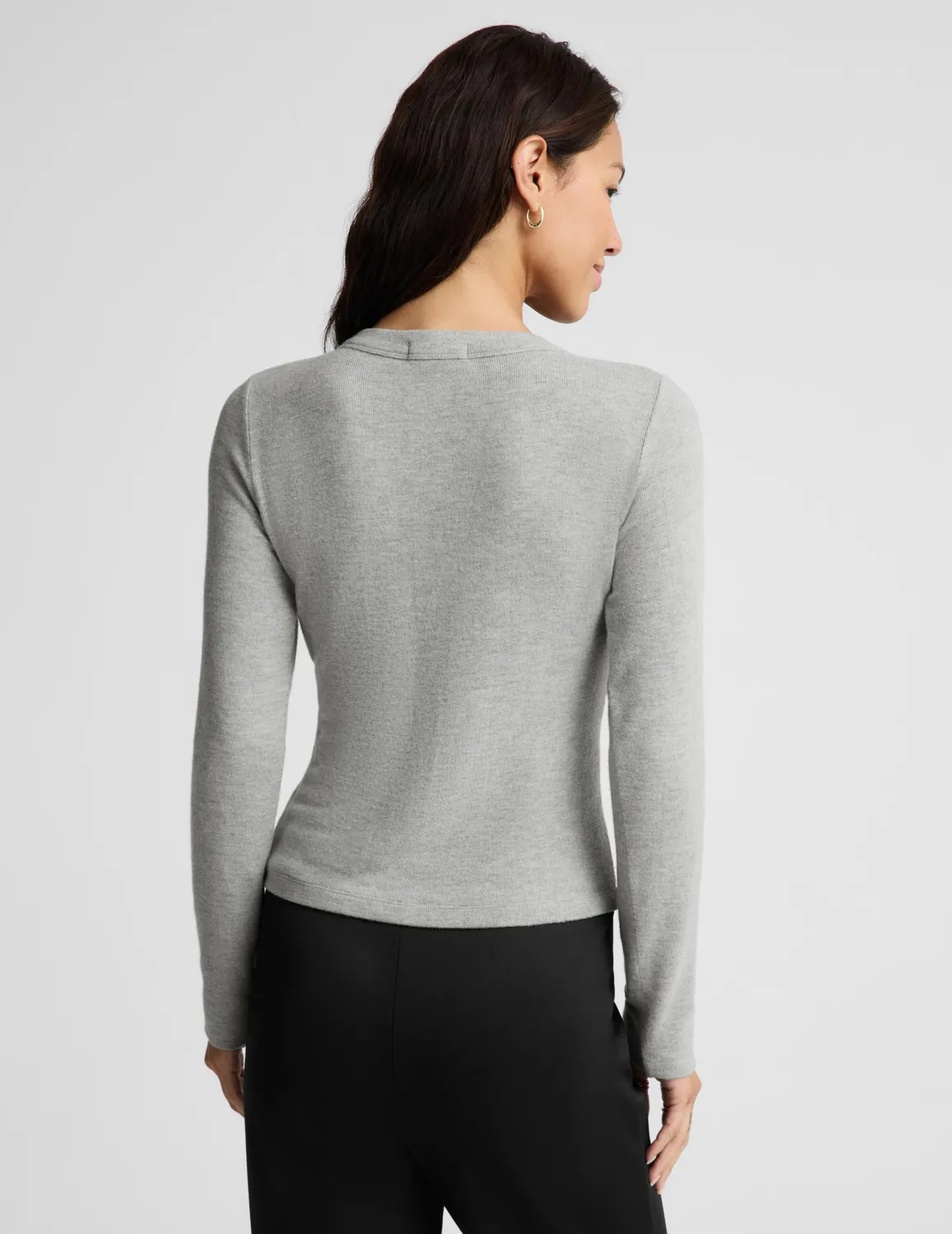 Beyond Yoga LuxeLayer Fitted Cardigan kofta Heather Gray figurnära