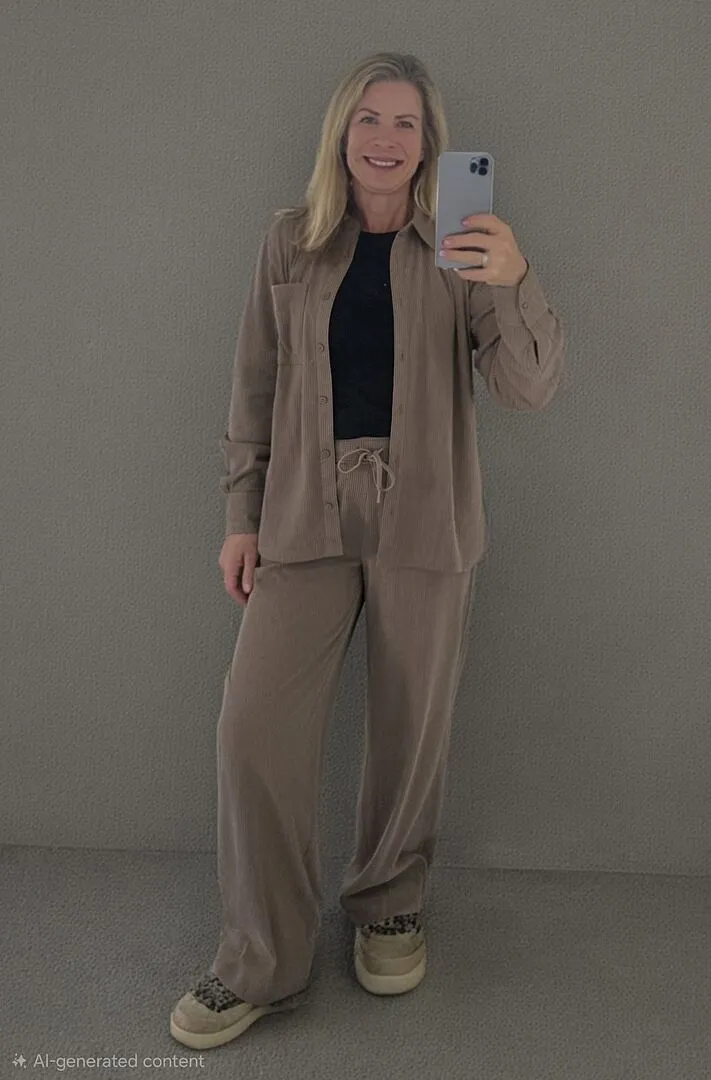 Beyond Yoga Breathe Easy Comfort Cord Pant byxor Dove manchester