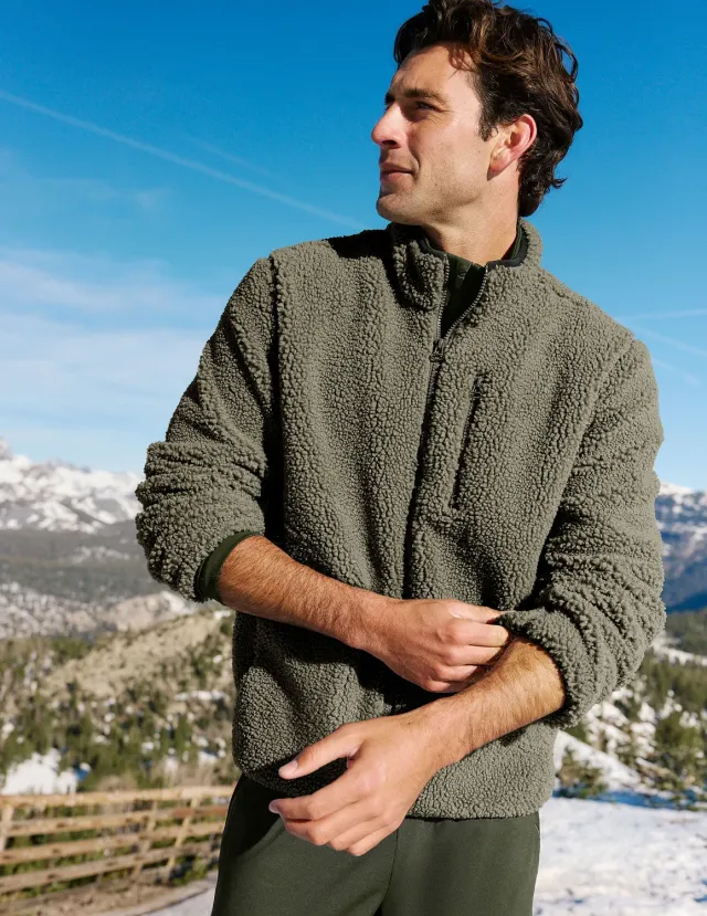 Beyond Yoga Boucle Fleece zipjacka Lush Olive varm
