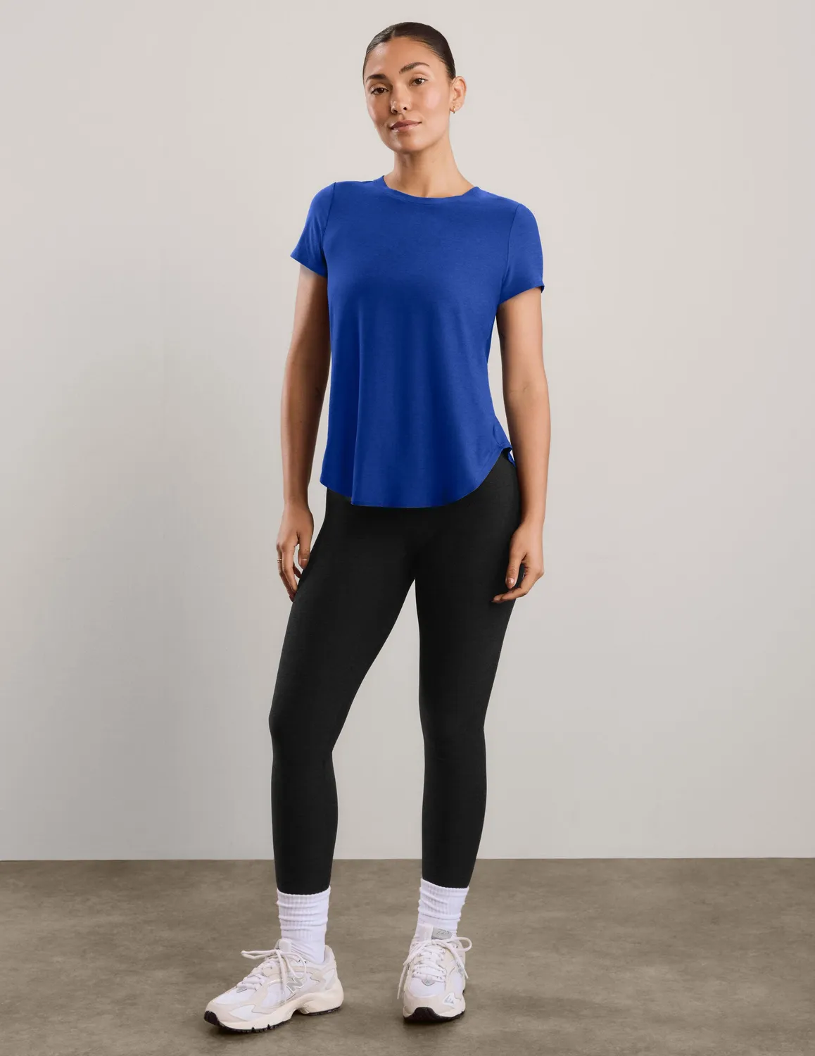 Beyond Yoga Featherweight On The Down Low T-shirt Ultra Blue Heather tunn