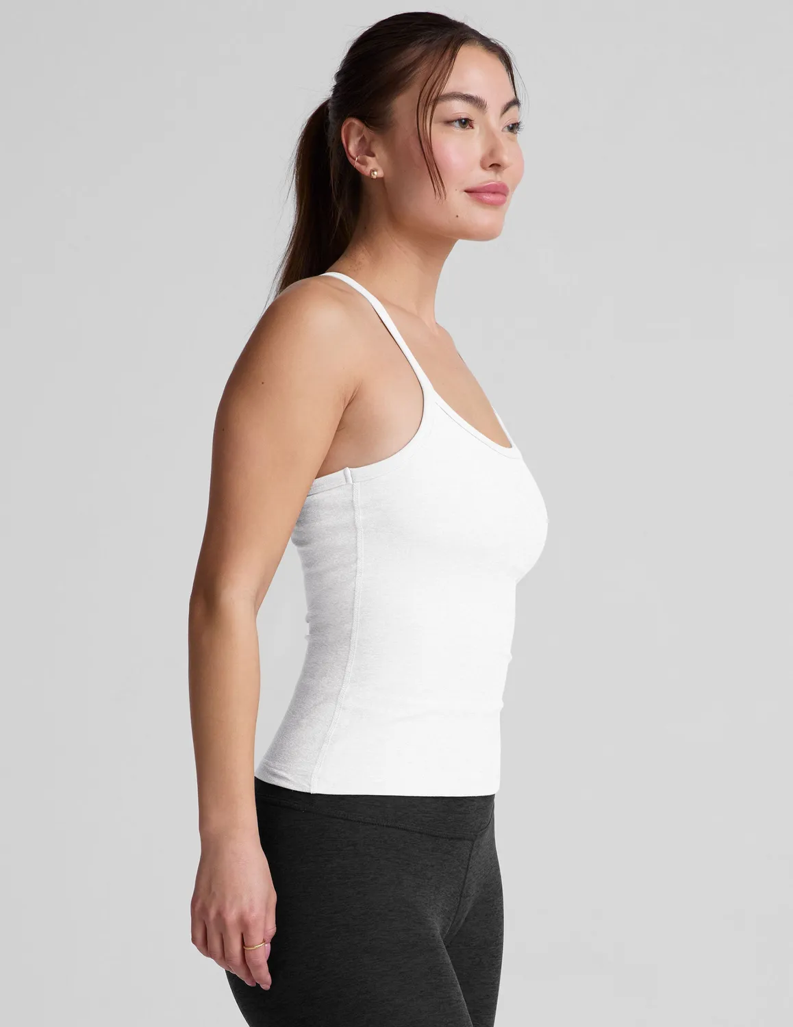 Beyond Yoga Spacedye Slim Racerback Tank linne Cloud White inbyggd bh