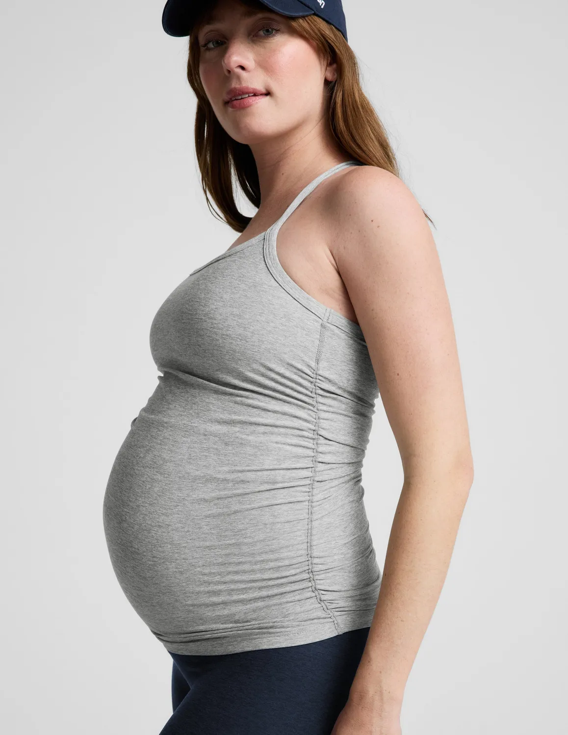 Beyond Yoga Spacedye Keep Your Cool Maternity Slim Racerback Tank linne ljusgrå