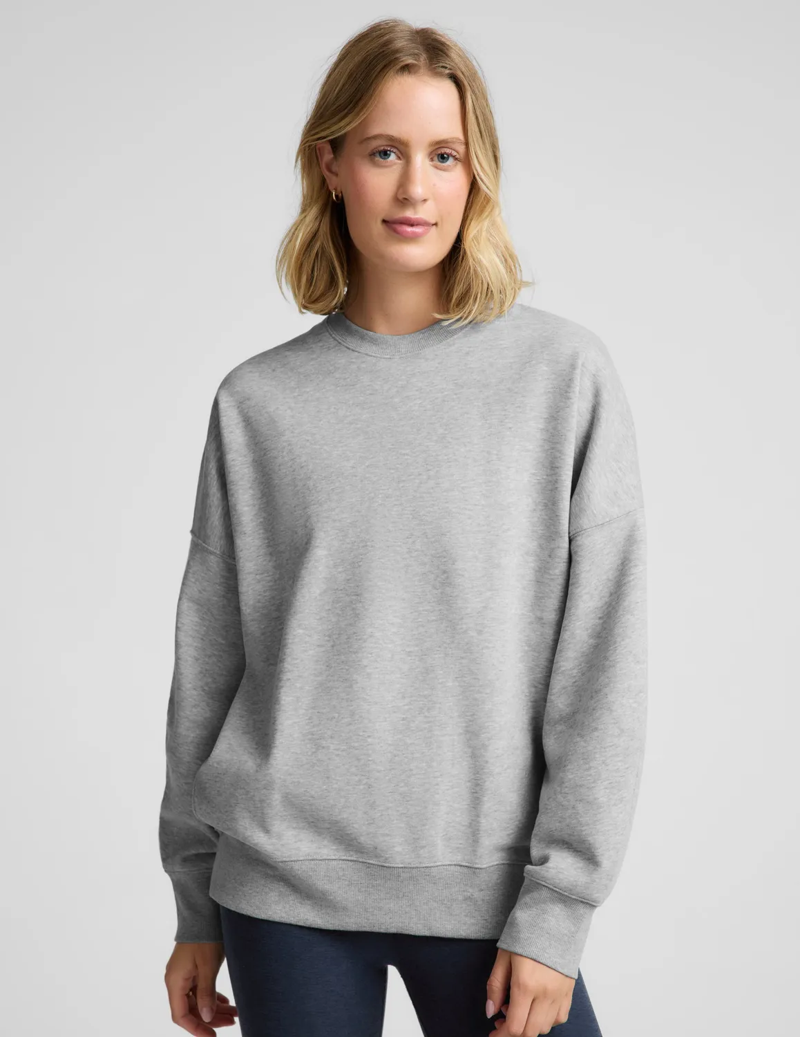 Beyond Yoga LuxeFleece 2.0 Oversized Crewneck sweatshirt Heather Gray