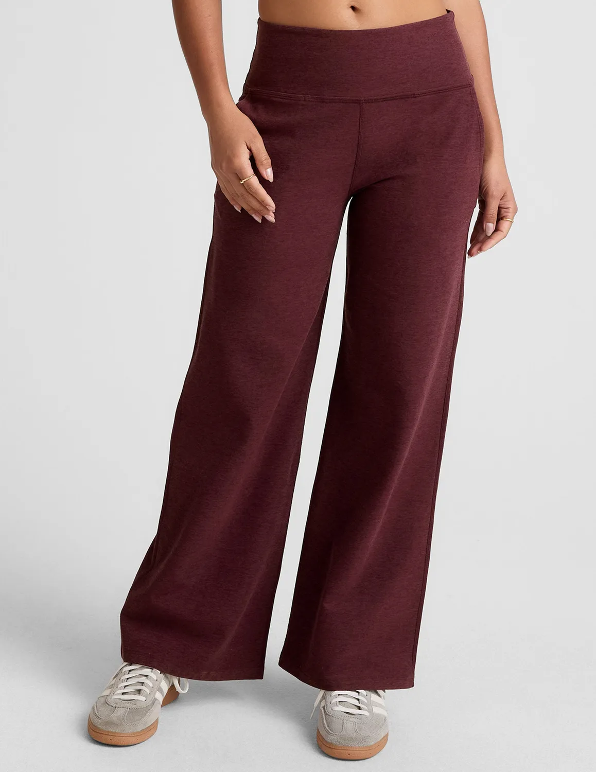 Beyond Yoga Spacedye Laid Back Wide Leg Pant 29" träningsbyxor Burgundy vida