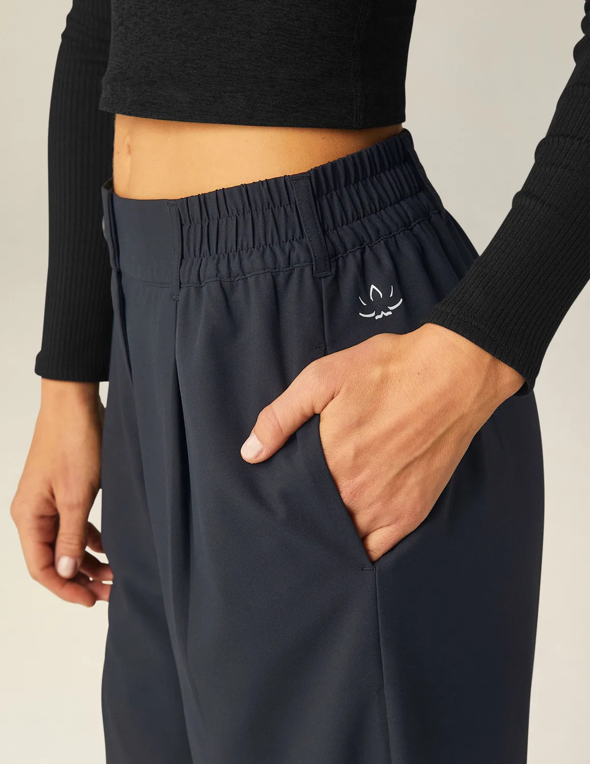 Beyond Yoga Status Wide Leg Trouser 31" byxa Nocturnal Navy vida