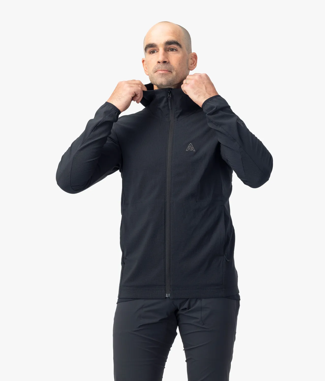 7MESH Spruce hoodie herr svart varm