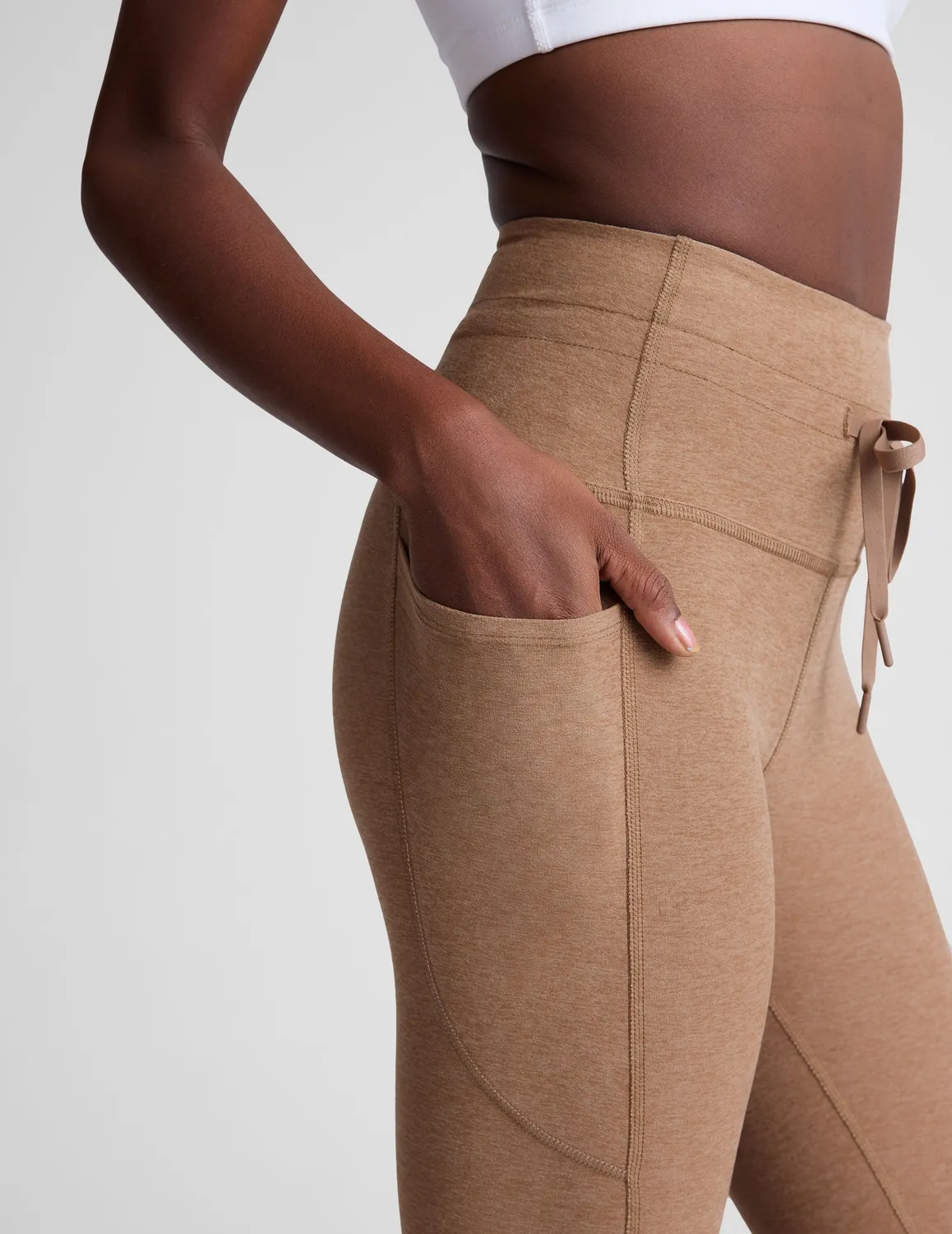 Beyond Yoga Spacedye Go Pocket Midi tights beige sand snöre