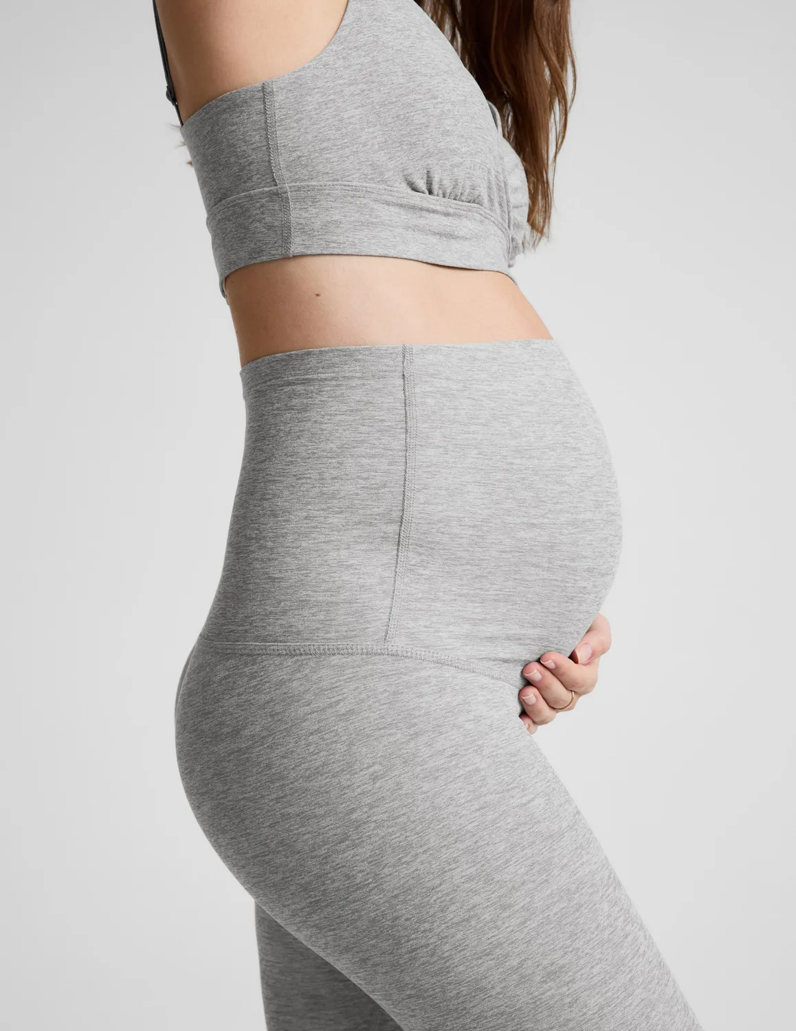 Beyond Yoga Spacedye Love the Bump Midi mammaleggings Silver Mist hög midja