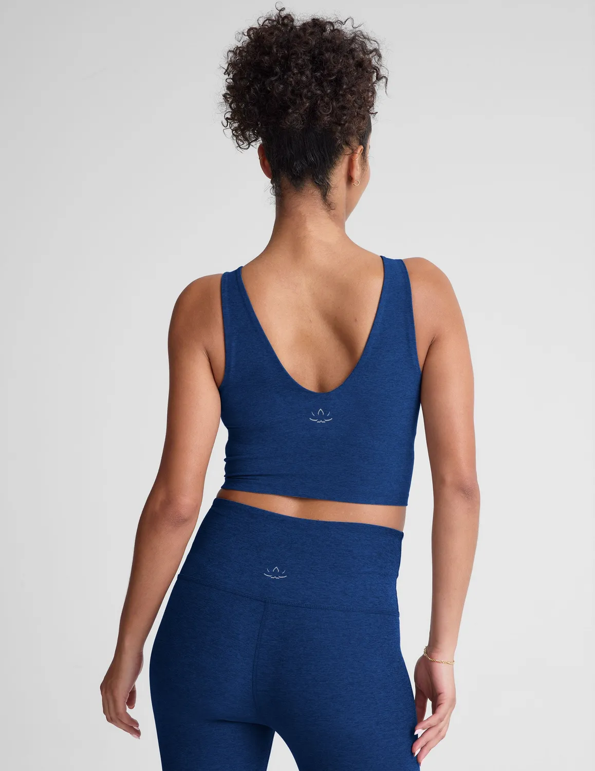 Beyond Yoga Spacedye Good Day Cropped Tank träningslinne Marine Blue
