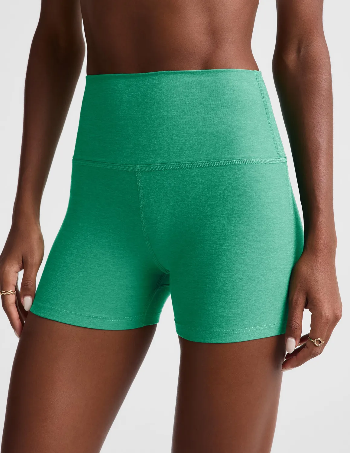 Beyond Yoga Spacedye Keep Pace 3 träningsshorts Bright Emerald hög midja