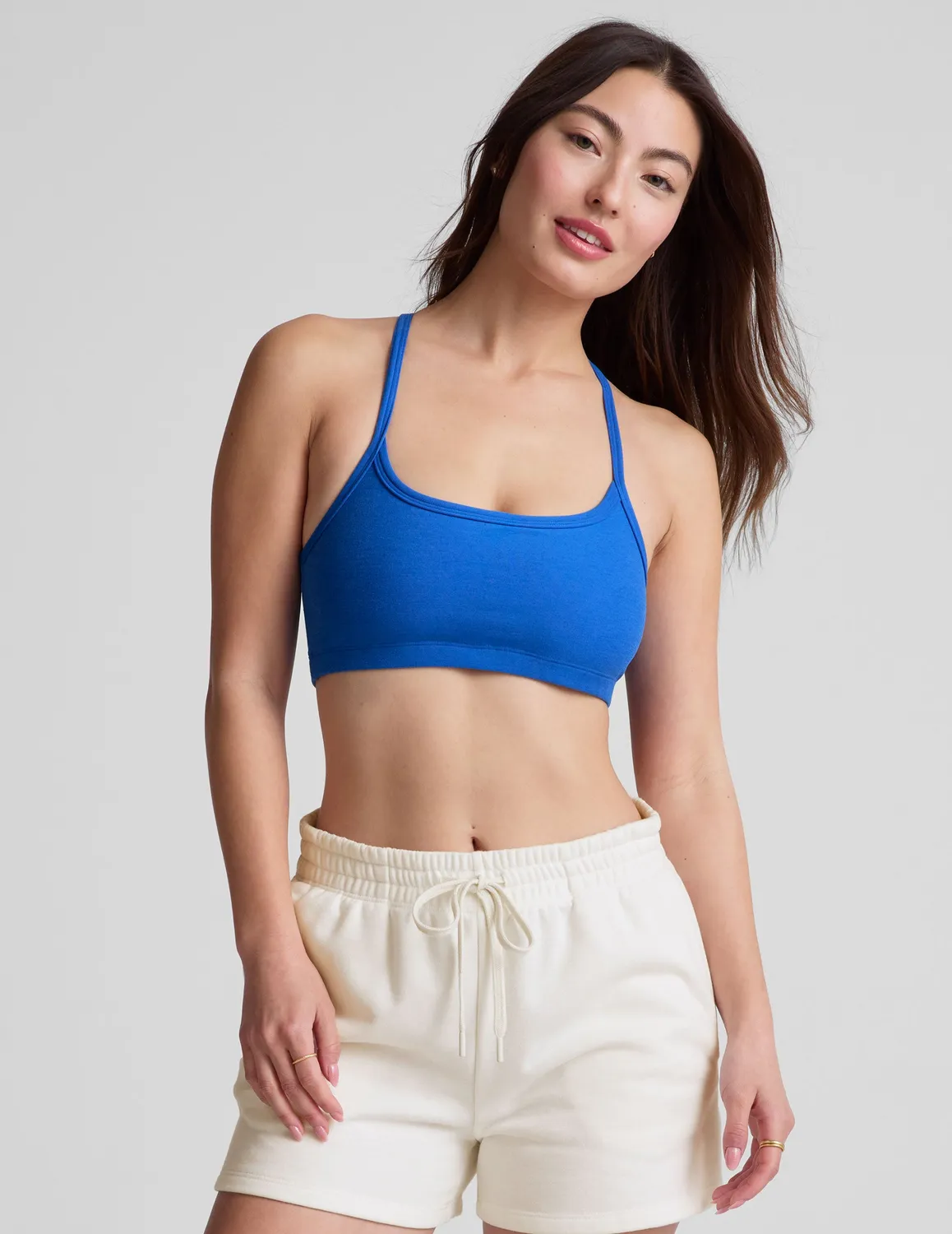 Beyond Yoga Spacedye Slim Racerback sport-bh Court Blue Heather mellanstöd
