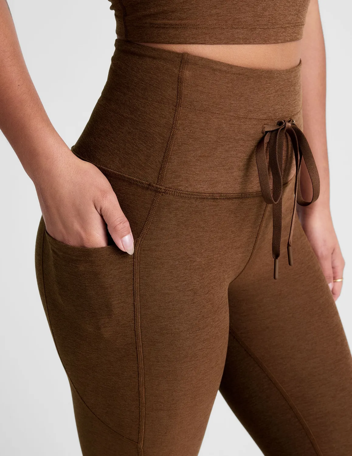 Beyond Yoga Spacedye Go Pocket Midi leggings brun melerad