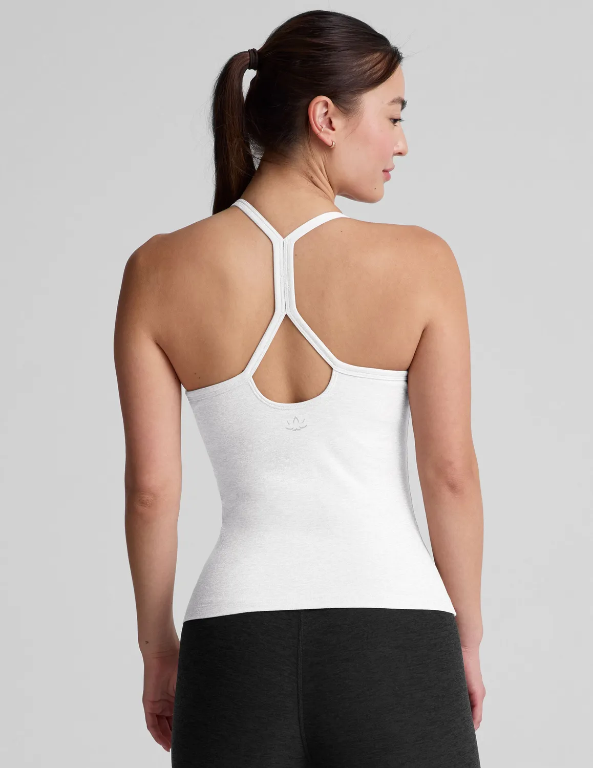 Beyond Yoga Spacedye Slim Racerback Tank linne Cloud White inbyggd bh