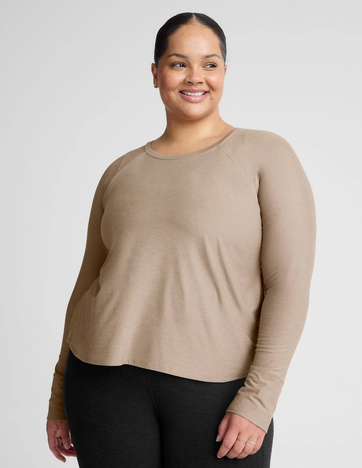 Beyond Yoga Featherweight Daydreamer Pullover Birch Heather tunn