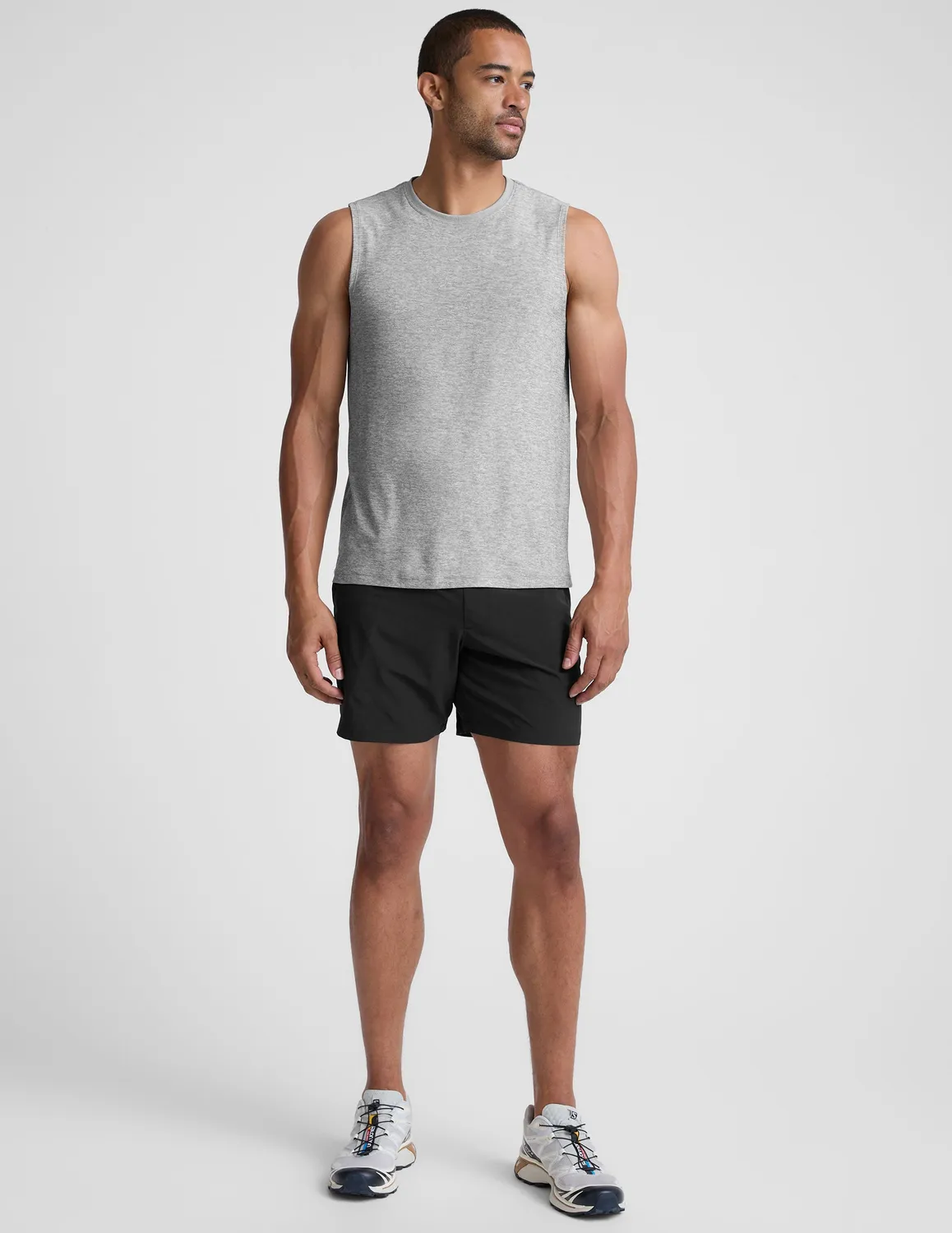 Beyond Yoga Always Beyond Muscle Tank 2.0 linne Silver Mist herr