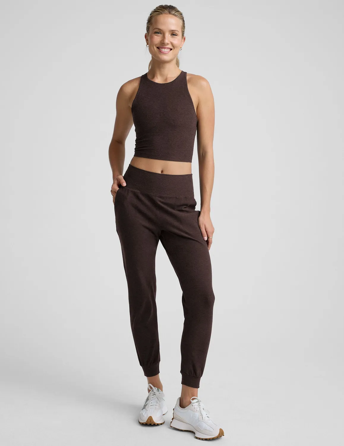 Beyond Yoga Spacedye Midi Jogger mjukisbyxor Dark Chocolate mjuk