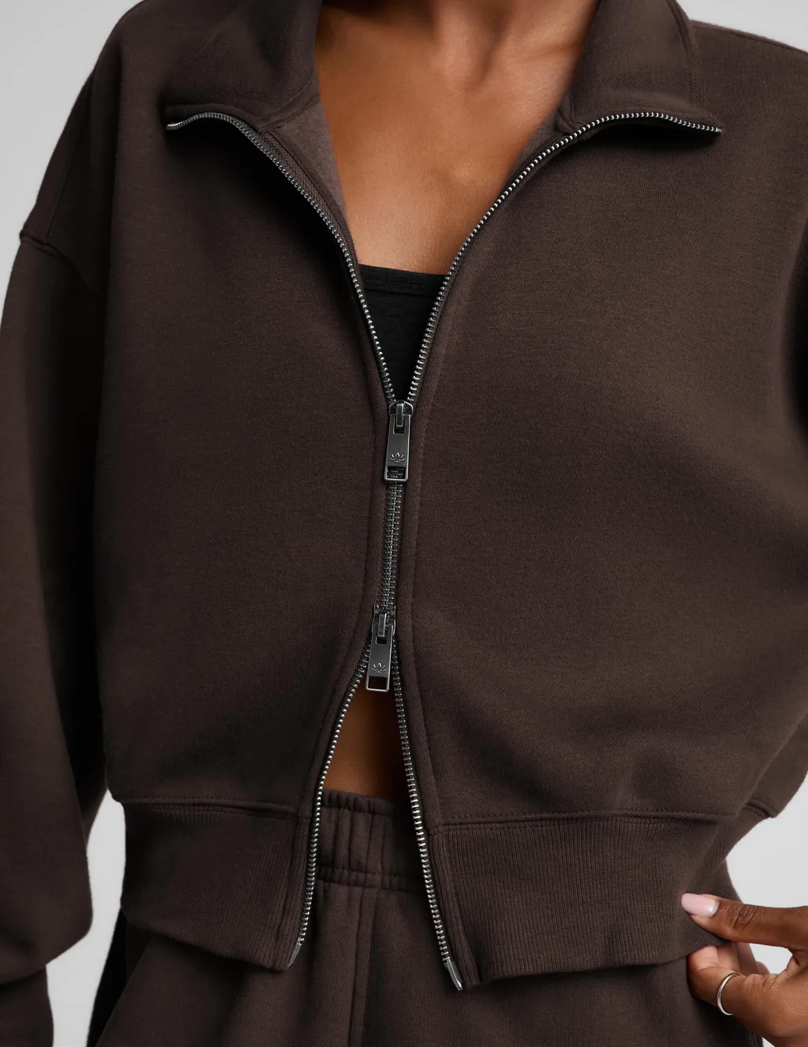 Beyond Yoga LuxeFleece 2.0 Double Zip Jacket Jacka Dark Chocolate