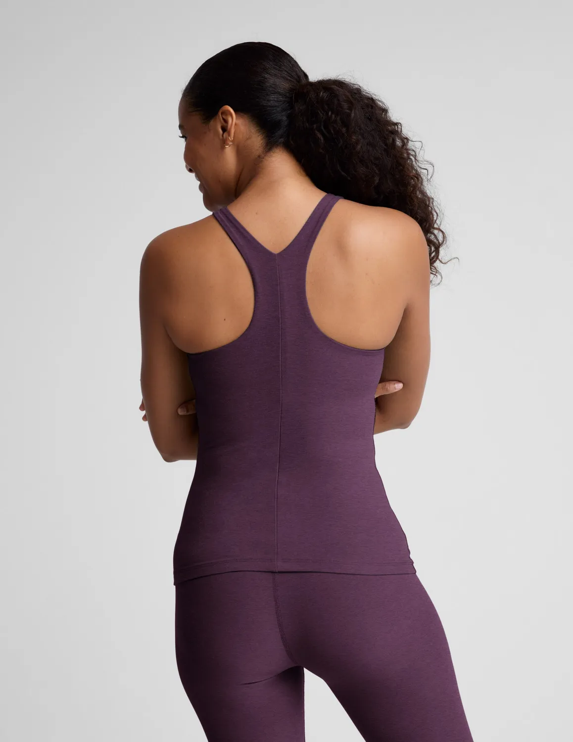 Beyond Yoga Spacedye Refocus Tank linne Blackberry med bh