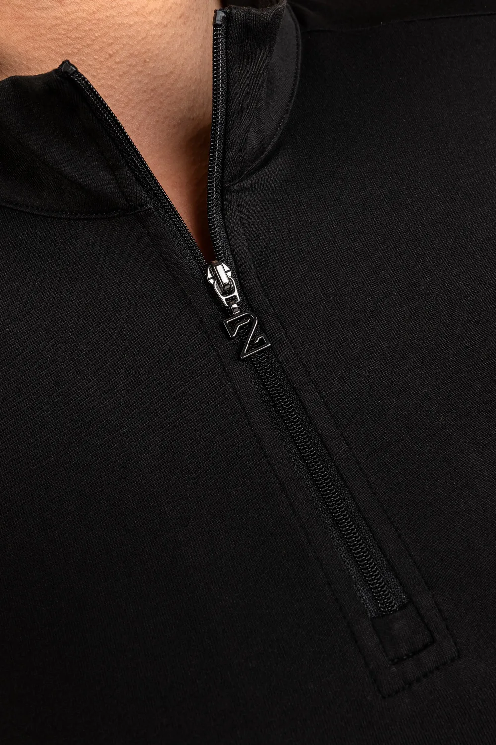 ZacZess Valencia Black base layer ridtröja svart halvzip