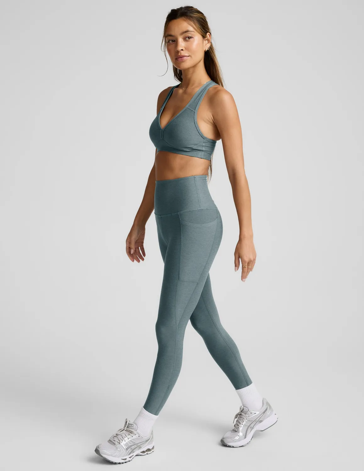 Beyond Yoga Spacedye Lift Your Spirits Bra sportbehå Storm Heather