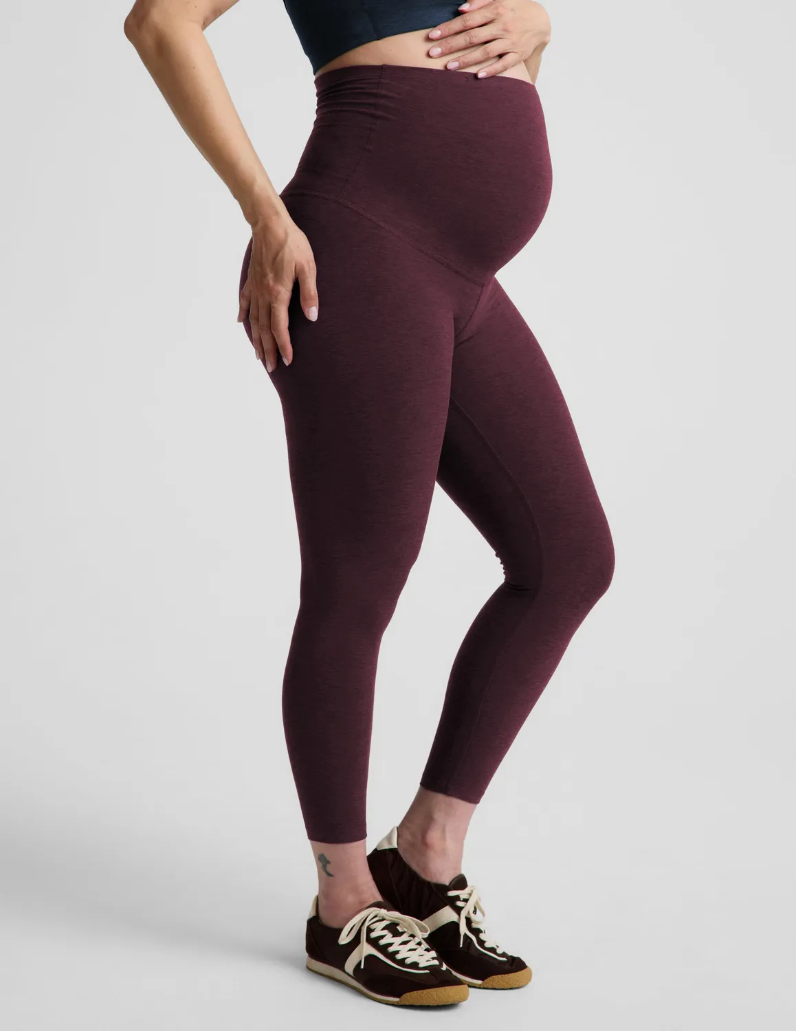 Beyond Yoga Spacedye Love the Bump Midi leggings Cabernet Heather gravid